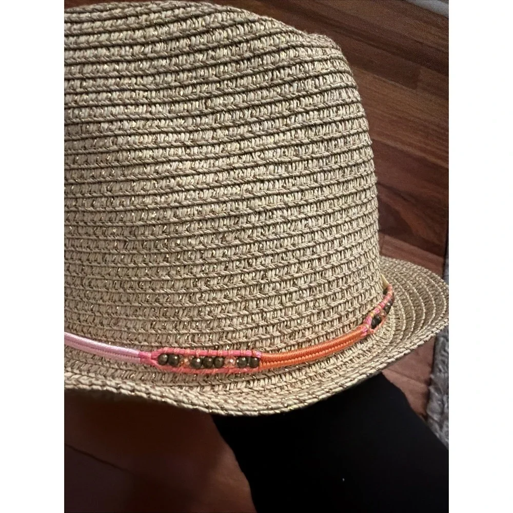 Lilly Pulitzer For Target Kids Girls Fedora Sunhat Shimmer Pink Tie
